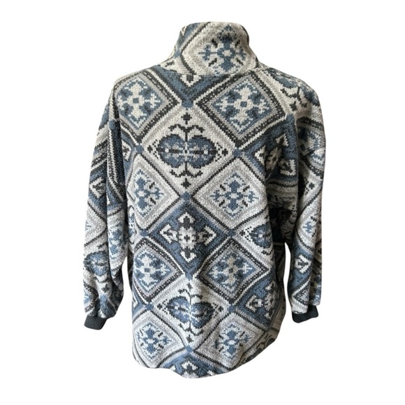 Stefano International Pullover Geometric Print Quarter Zip Sweatshirt Small - Picture 5 of 11
